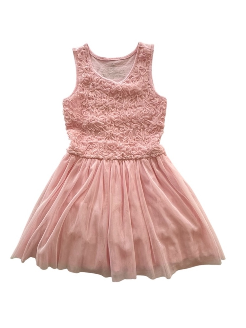 Children’s Place Girls’ Pink Floral Bodice Tulle Skirt Dress (size 10/12)